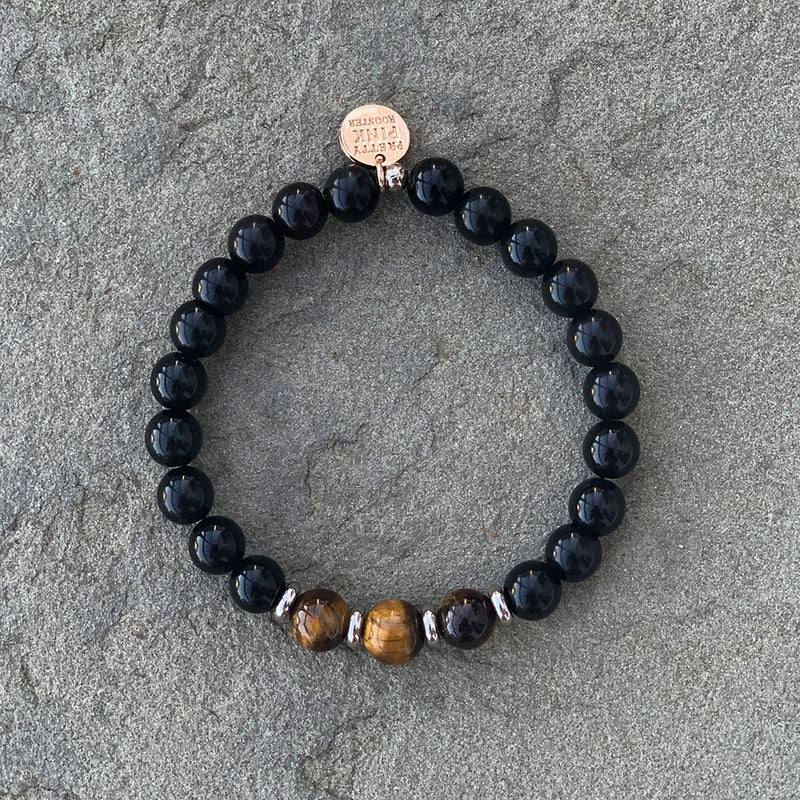 The "Rainbow Obsidian" Bracelet by Pretty Pink Rooster™
