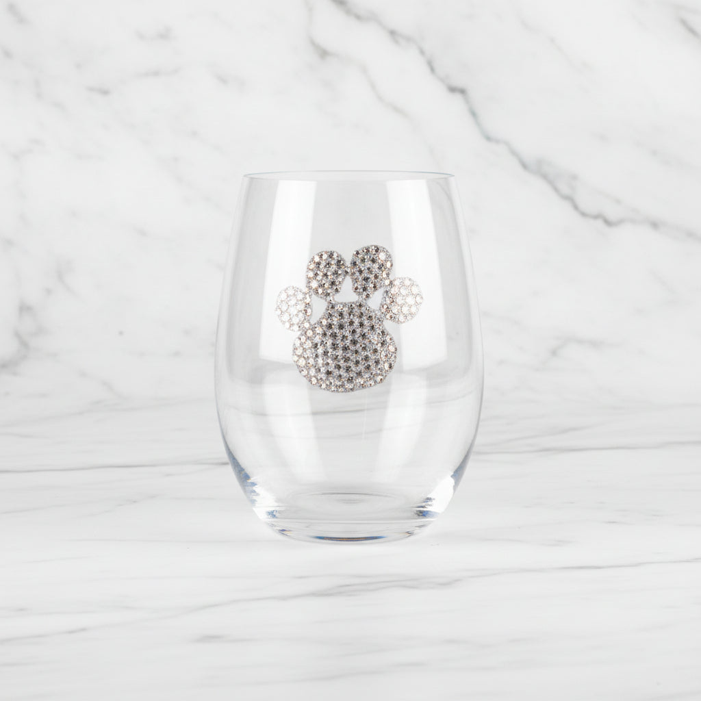 The "Paw Print" Stemless Wineglass