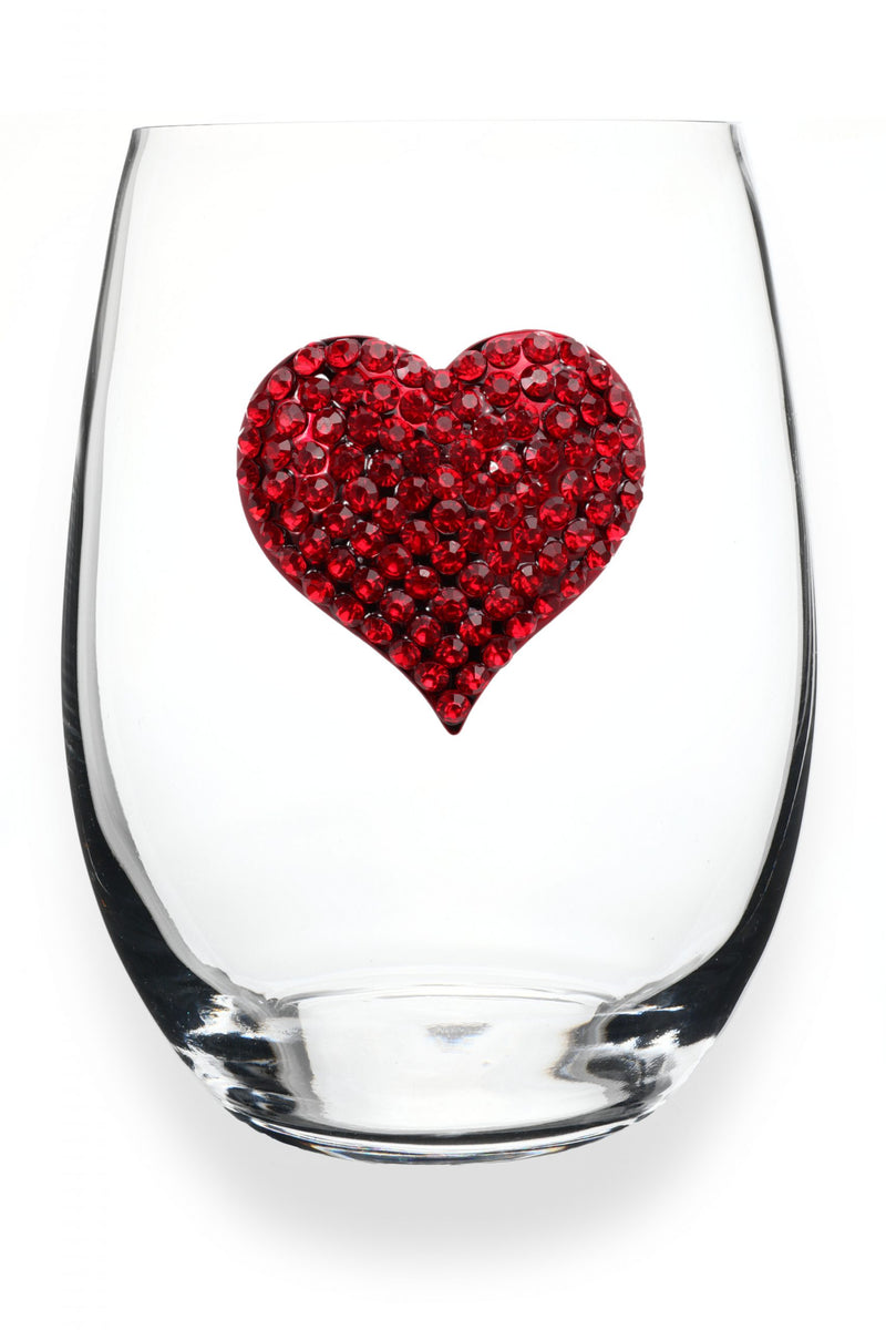 The "Red Heart" Stemless Wine Glass