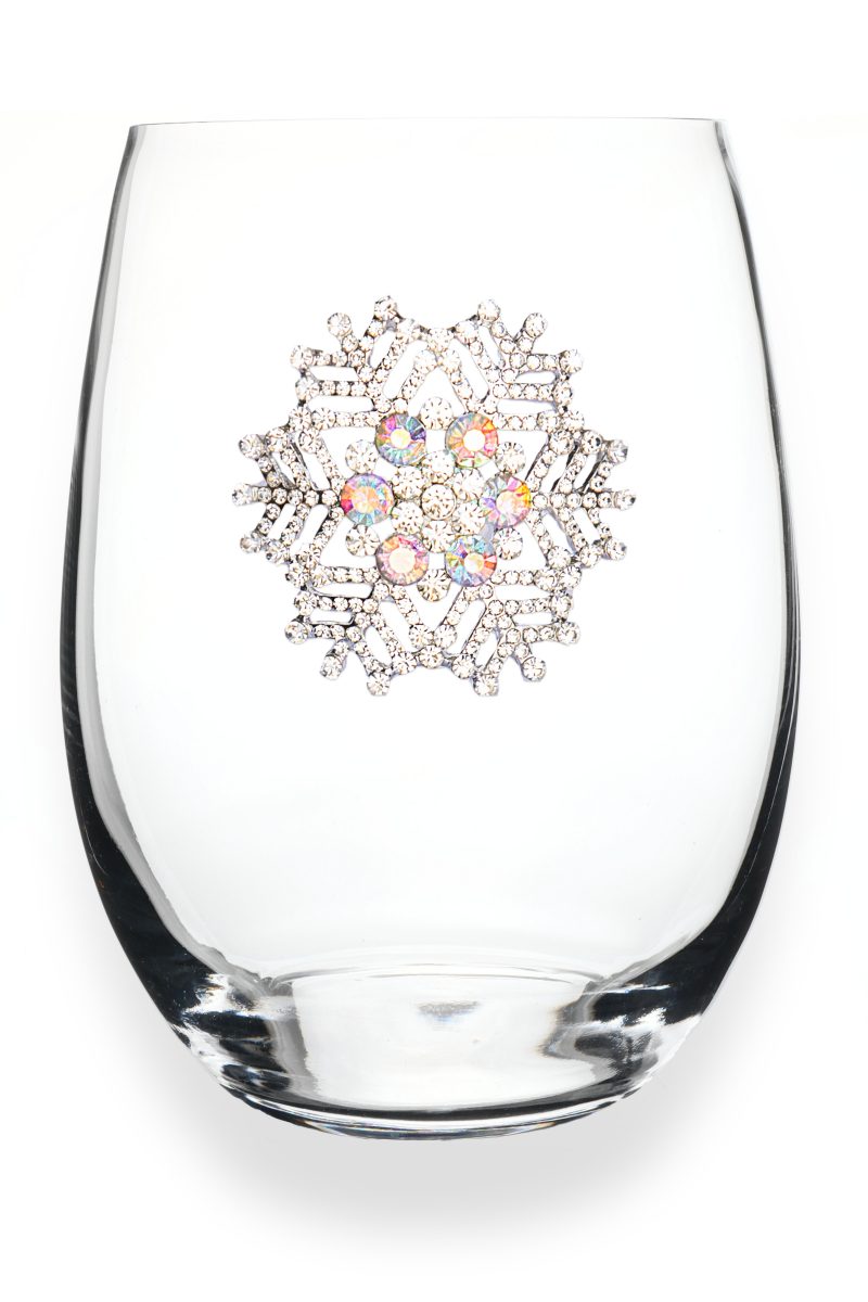 The "Snowflake" Stemless Wine Glass