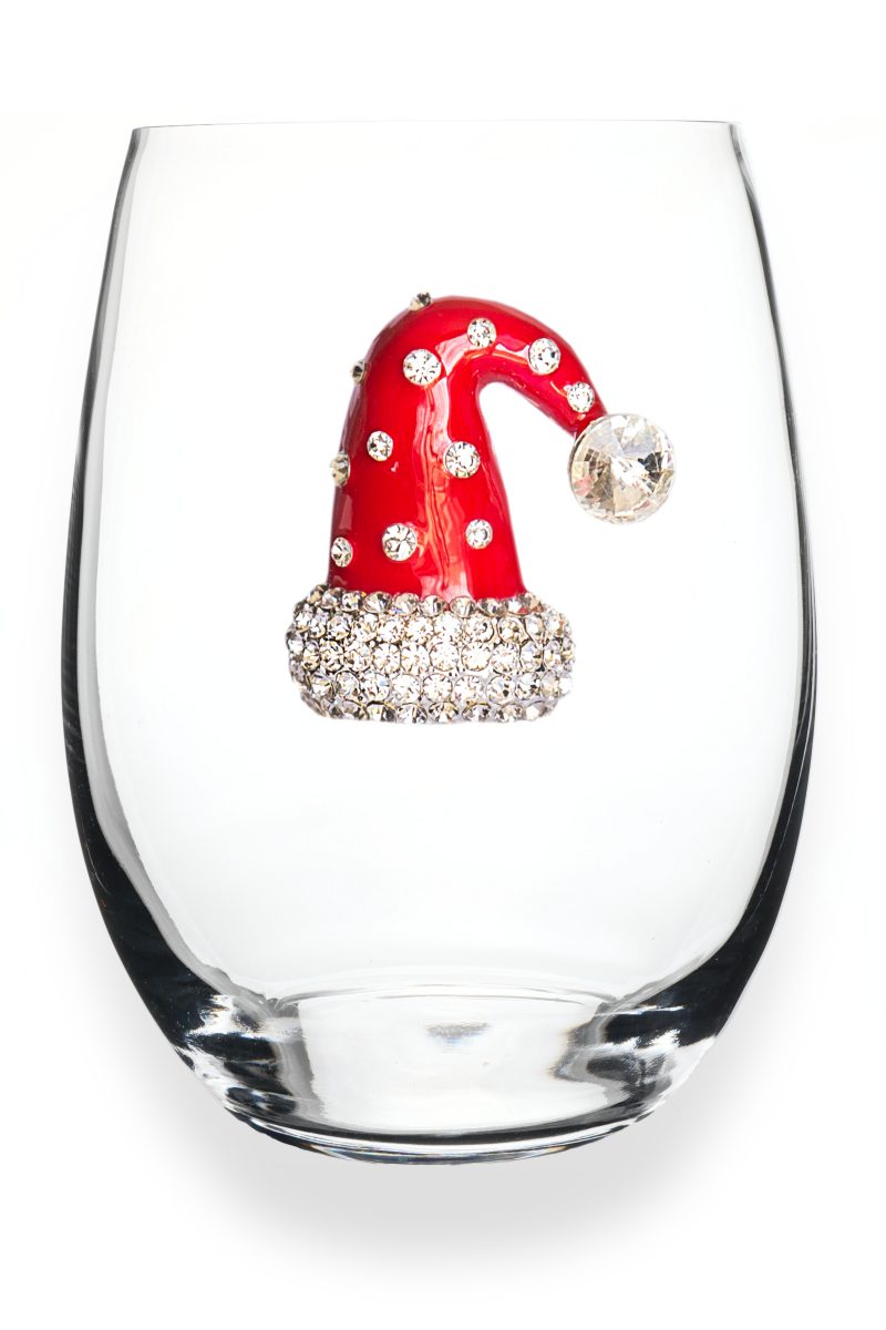 The "Santa Hat" Stemless Wine Glass