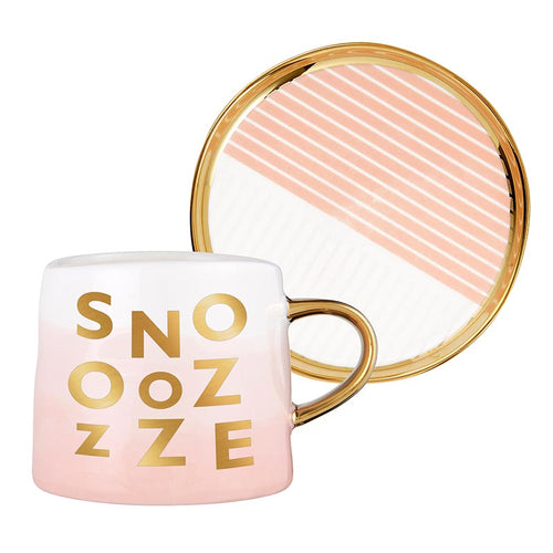 The "Snooze" Mug and Saucer Set