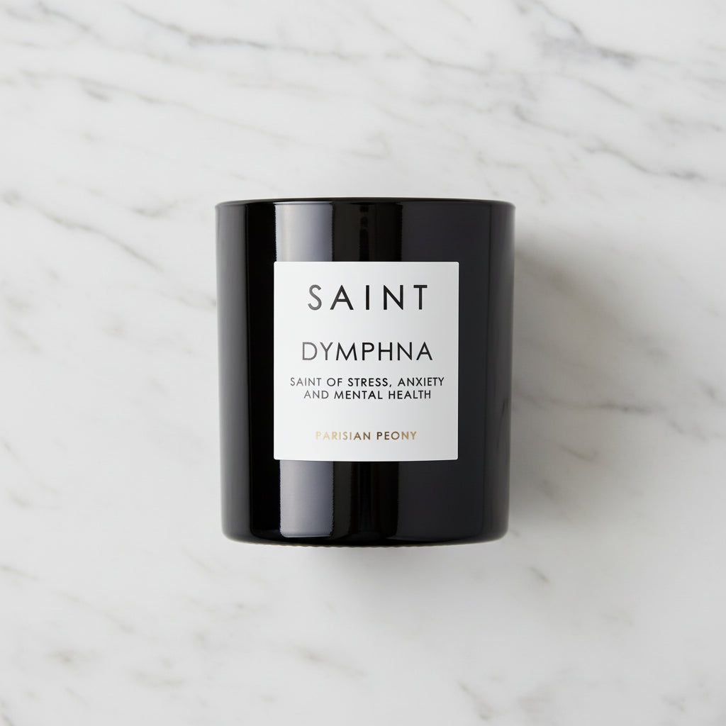 The "Saint Dymphna - Patron Saint of Stress, Anxiety, and Mental Health" Candle