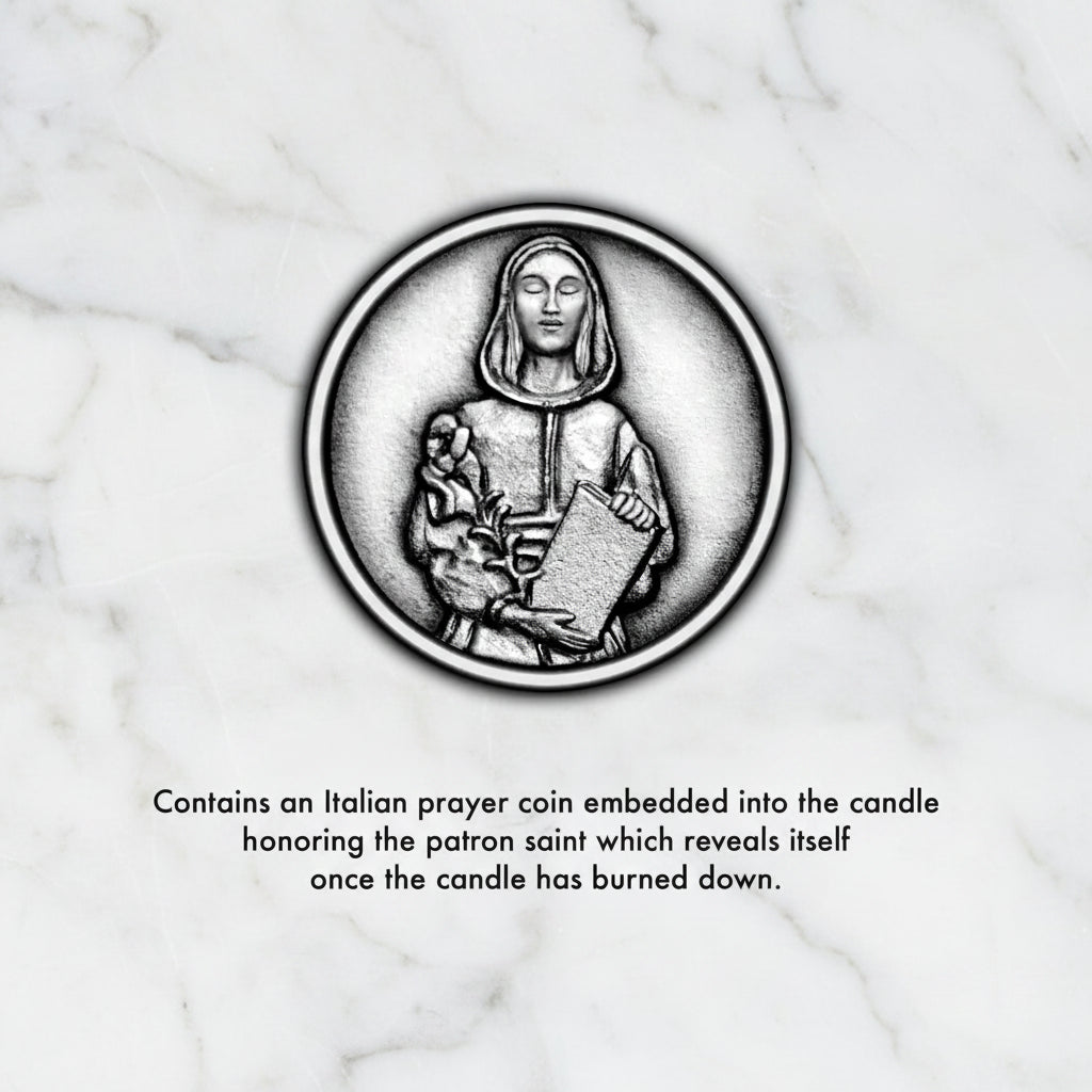 The "Saint Dymphna - Patron Saint of Stress, Anxiety, and Mental Health" Candle