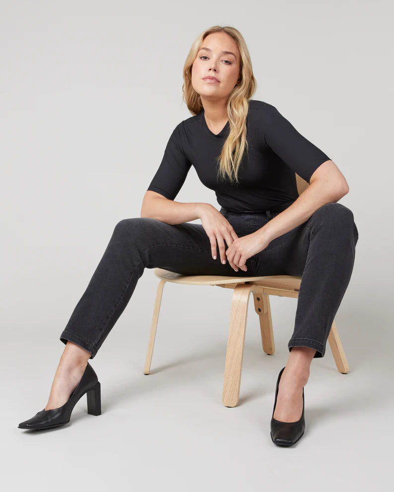 The "Vintage Black" Ankle Straight Leg Jean by Spanx