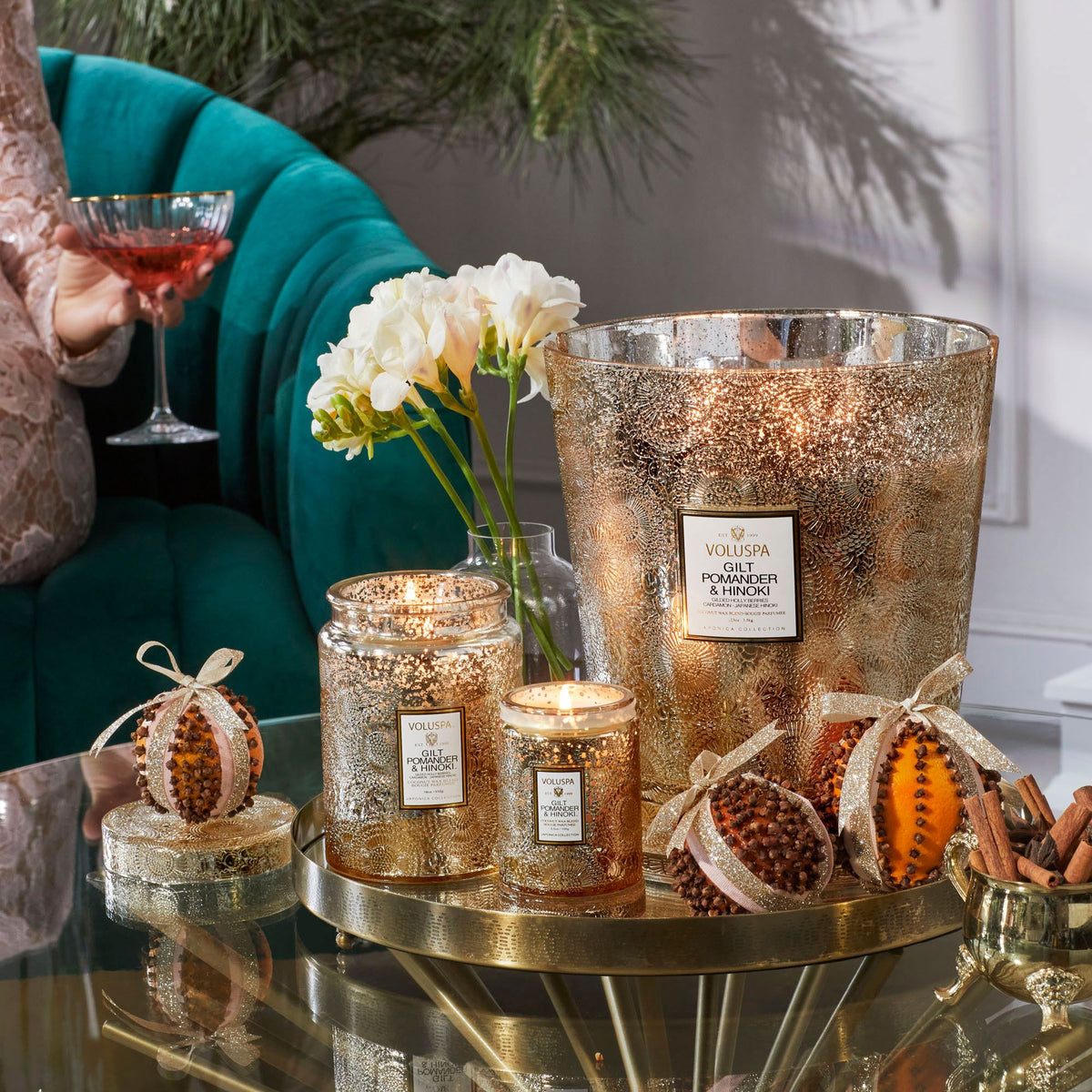 The "Gilt Pomander & Hinoki" Collection by Voluspa